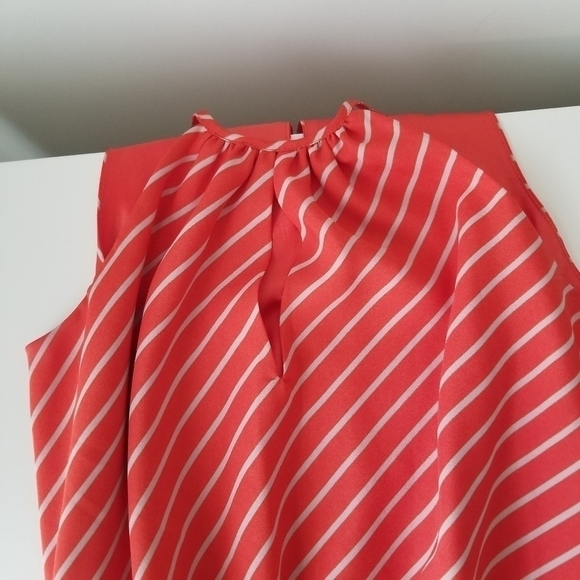 Express Orange and Cream Striped Halter Shift Dress with Keyhole Detail, Size XS - Picture 3 of 10